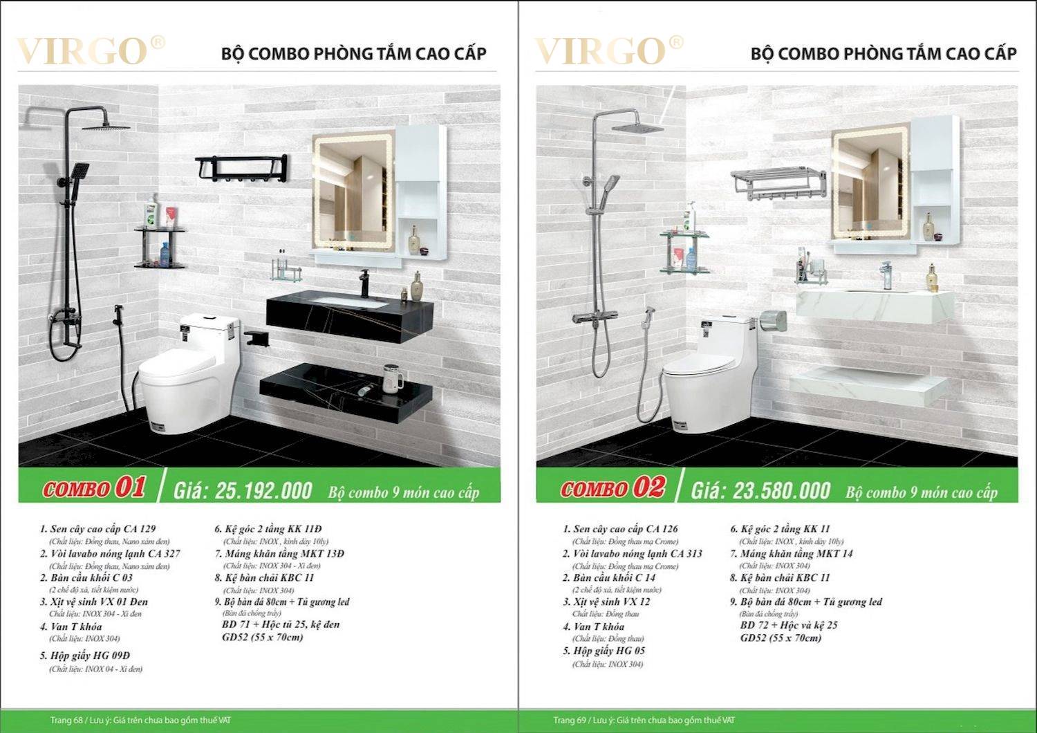 Catalogue và bảng giá Thiết bị vệ sinh VIRGO mới nhất /Page 35